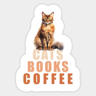 Cats, Books, Coffee II Sticker